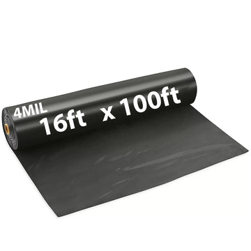Black Plastic Sheeting 4 mil 16ft X 100ft